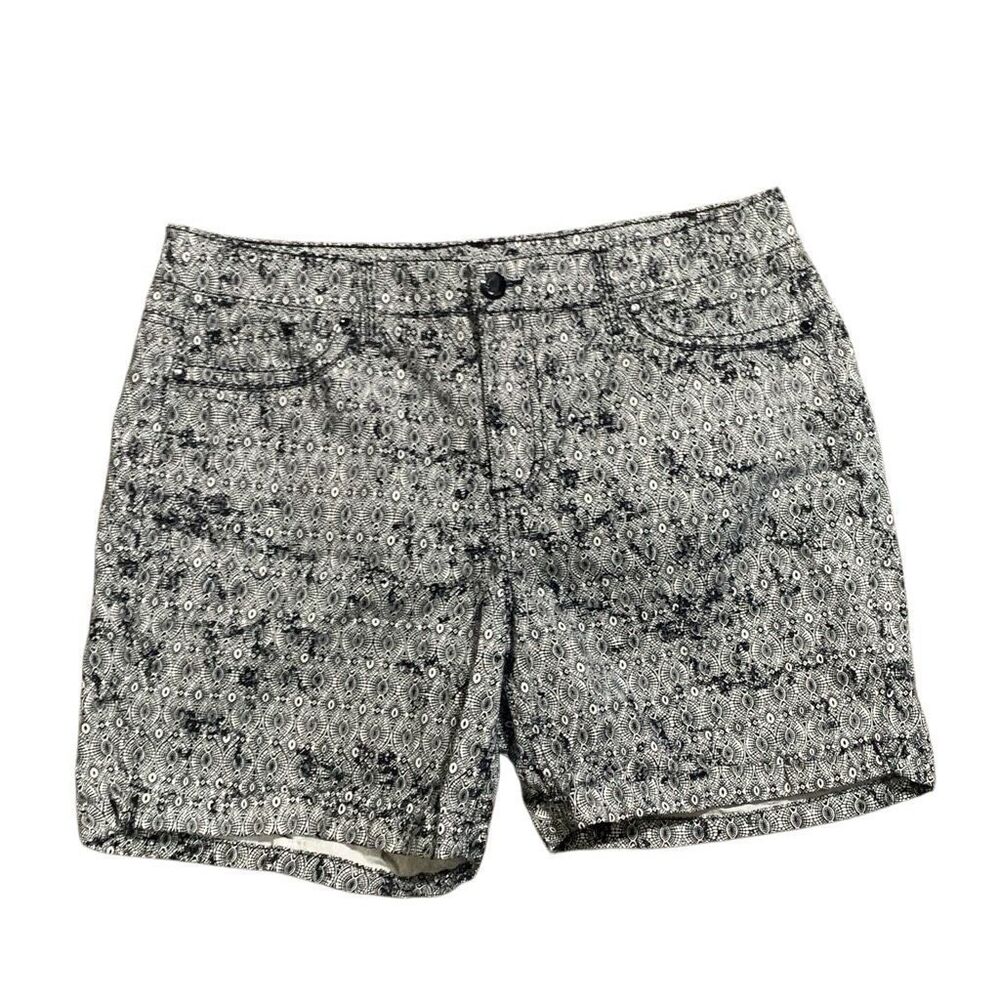 Bandolino Women's Size 10 Black White Amy Short Stretch Shorts
